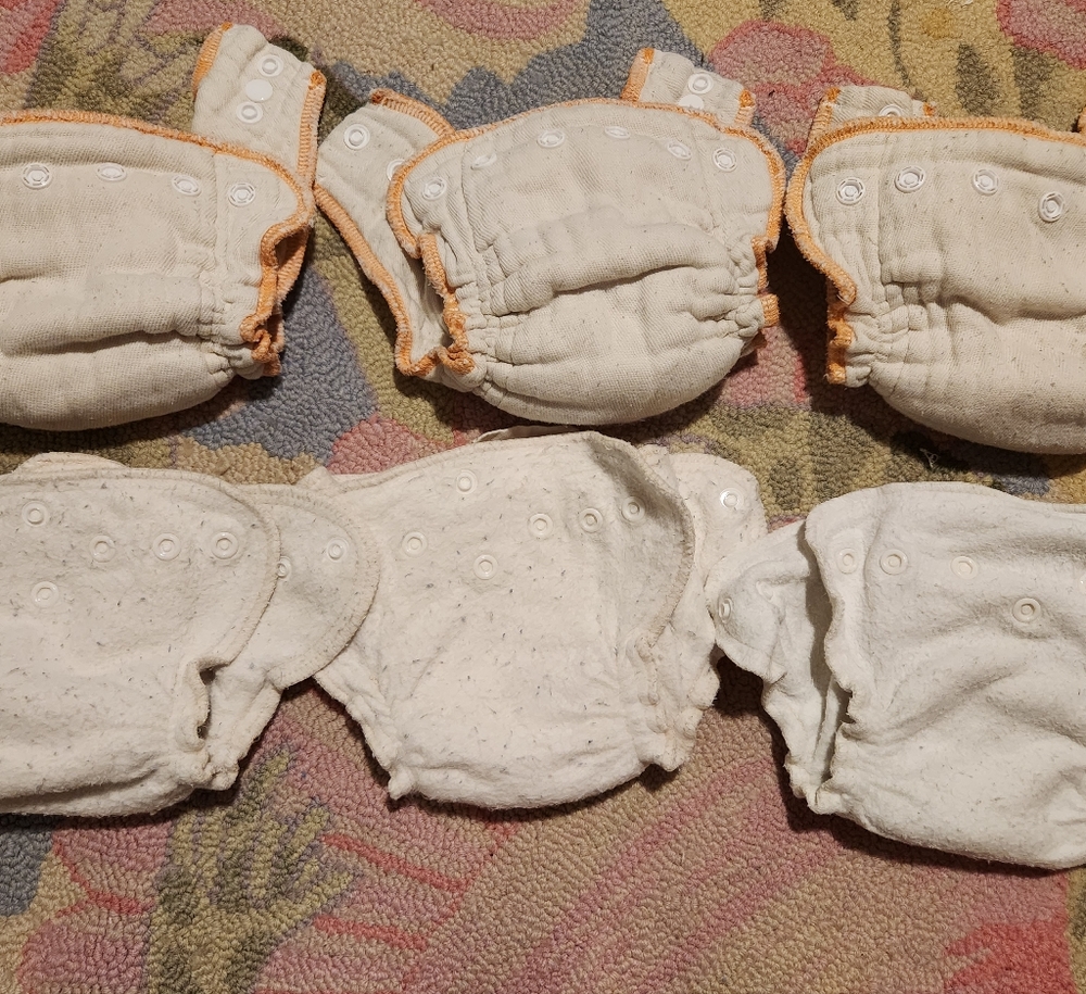 6 newborn organic cotton cloth diapers